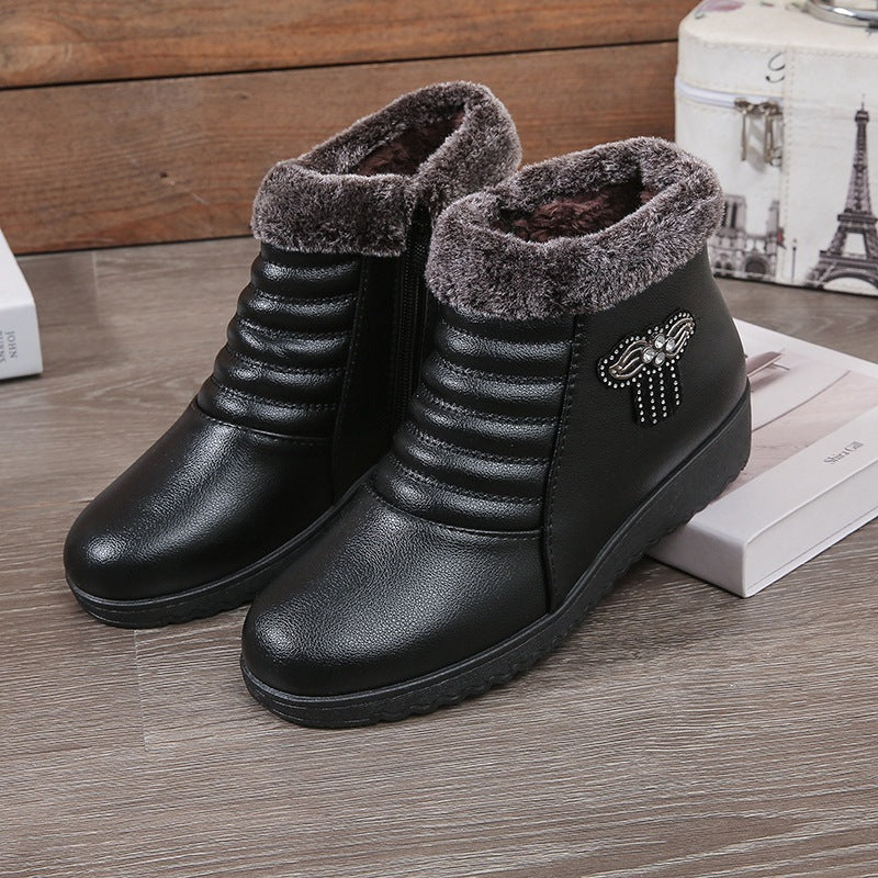 Chaussures d'hiver en coton pour femmes d'âge moyen et âgées