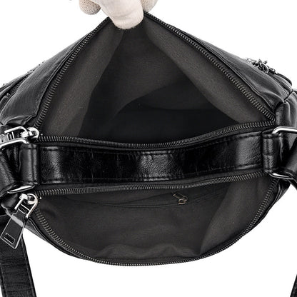 Sac bandoulière double compartiment grande capacité, tendance automne-hiver, pour femme d'âge mûr